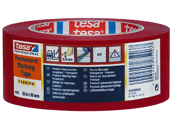 Markeringstape 50mmx33m Rød