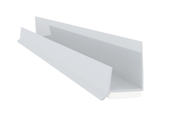 Gipsplatekantprofil selvklebende m/leppe PVC 12,5X2500mm Hvit