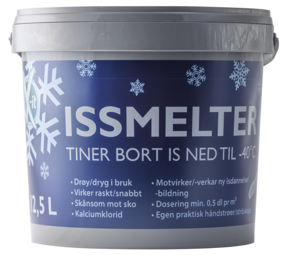 Issmelter 12,5 l m/spade kalsiumklorid -40°c