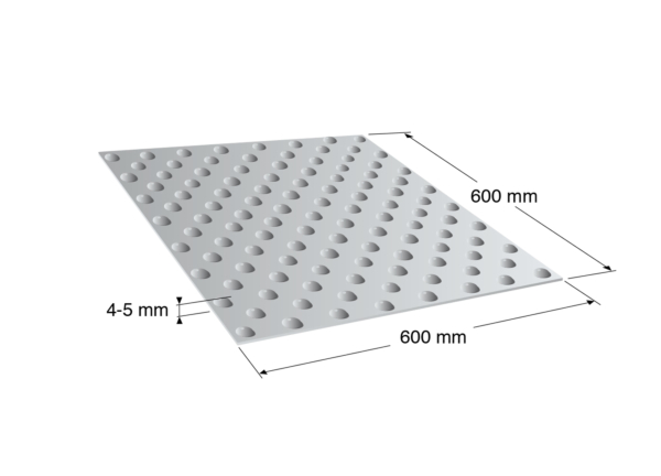 Taktil plate alu 600 x 600 x 5 mm
