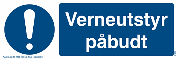 Skilt Verneutstyr er påbudt 45x15cm
