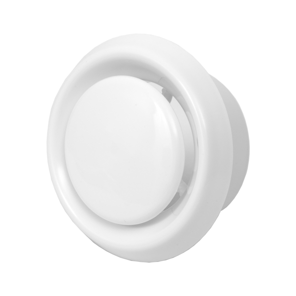 Ventil plast hvit Ø100mm